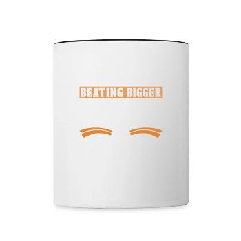 J’adore regarder des joueurs plus grands dans le bras de fer - Mug contrasté - blanc/noir - Devant