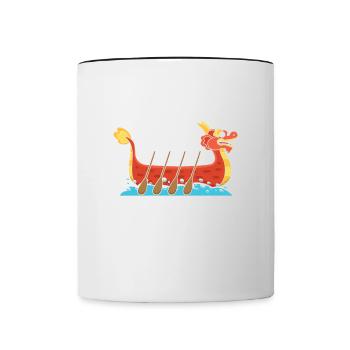 Fantastic on the Drum Dragon Boat Racing - Contrasting Mug - white/black - Front