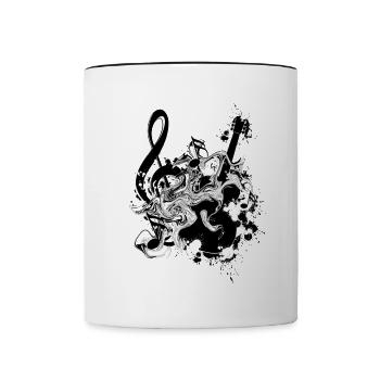 Guitar clef - Contrasting Mug - white/black - Front