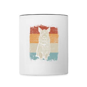 Capybara Wasserschwein retro Nagetier Tier lustig - Tasse zweifarbig - Weiß/Schwarz - Vorne