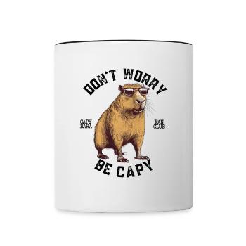 Capybara Wasserschwein retro Nagetier Tier lustig - Tasse zweifarbig - Weiß/Schwarz - Vorne