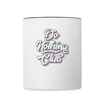 Do nothing Club Exclusiver Gammeln Arbeit Chiller - Tasse zweifarbig - Weiß/Schwarz - Vorne