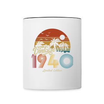 1940 Anniversaire né en 1940 Rétro Vintage - Mug contrasté - blanc/noir - Devant