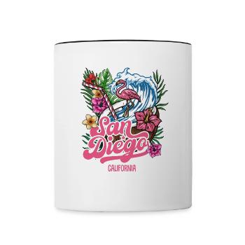 San Diego Kalifornien Westküste Sommer Surfer - Tasse zweifarbig - Weiß/Schwarz - Vorne