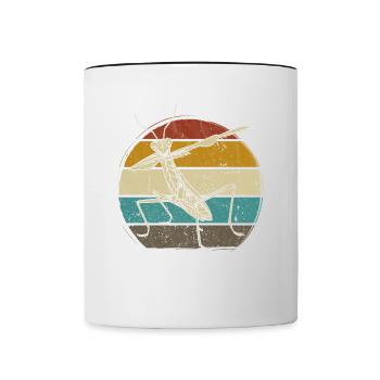 Praying mantis Thanks for the good time insect - Contrasting Mug - white/black - Front
