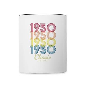 1950 Birthday born in 1950 Retro Vintage - Contrasting Mug - white/black - Front