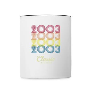 2003 Anniversaire né en 2003 Rétro Vintage - Mug contrasté - blanc/noir - Devant