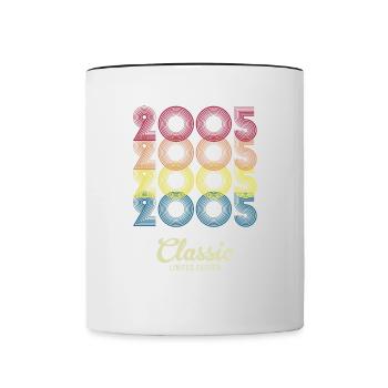 2005 Anniversaire né en 2005 Retro Vintage - Mug contrasté - blanc/noir - Devant