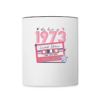 1973 Birthday born in 1973 Retro Vintage - Contrasting Mug - white/black - Front