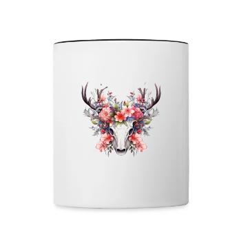 Dirndl Remplacement Chemise traditionnelle femme enfant - Mug contrasté - blanc/noir - Devant