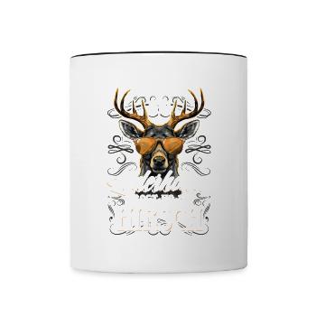 Mei Lederhosn is in da Wäsch Lederhose Ersatz - Tasse zweifarbig - Weiß/Schwarz - Vorne