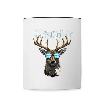 Grantler Bayern Grantln Tracht Bayern Grantln - Tasse zweifarbig - Weiß/Schwarz - Vorne