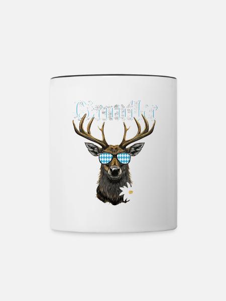 Grantler Bayern Grantln Tracht Bayern Grantln - Tasse zweifarbig - Weiß/Schwarz
