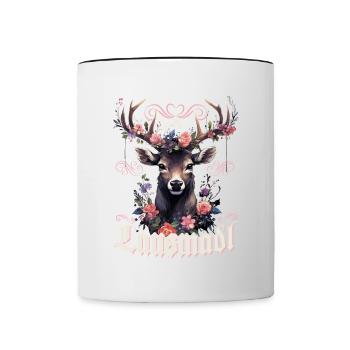 Lausmadl Mädchen Damen Trachtenshirt Kind Madl - Tasse zweifarbig - Weiß/Schwarz - Vorne