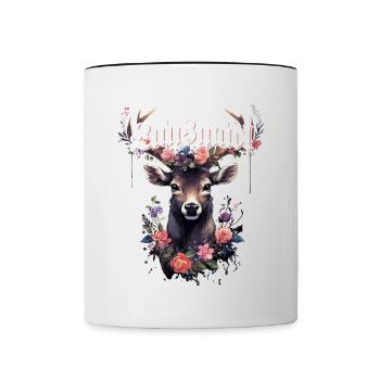 Lausmadl Mädchen Damen Trachtenshirt Kind Madl - Tasse zweifarbig - Weiß/Schwarz - Vorne