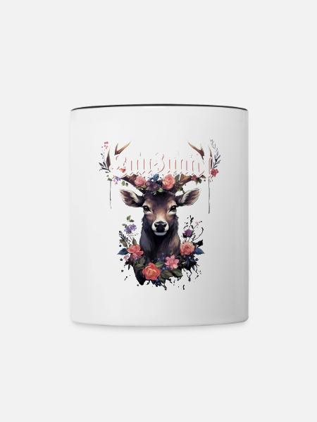 Lausmadl Mädchen Damen Trachtenshirt Kind Madl - Tasse zweifarbig - Weiß/Schwarz