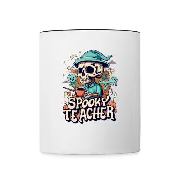 Lehrer Halloween - Tasse zweifarbig - Weiß/Schwarz - Vorne