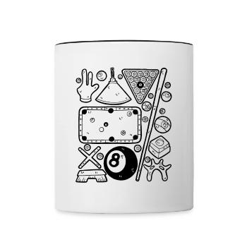 Billard - Tasse zweifarbig - Weiß/Schwarz - Vorne