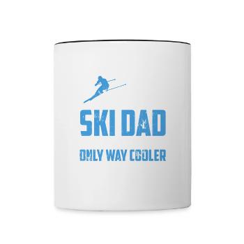 Ski Geschenk für einen Ski Dad Skifahrer Papa - Tasse zweifarbig - Weiß/Schwarz - Vorne
