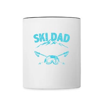 Ski Geschenk für einen Ski Dad Skifahrer Papa - Tasse zweifarbig - Weiß/Schwarz - Vorne