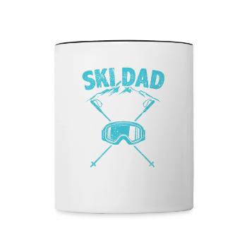 Ski Geschenk für einen Ski Dad Skifahrer Papa - Tasse zweifarbig - Weiß/Schwarz - Vorne