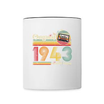 1943 Birthday Born In 1943 Retro Vintage - Contrasting Mug - white/black - Front