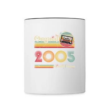 2005 Anniversaire Né En 2005 Rétro Millésime - Mug contrasté - blanc/noir - Devant