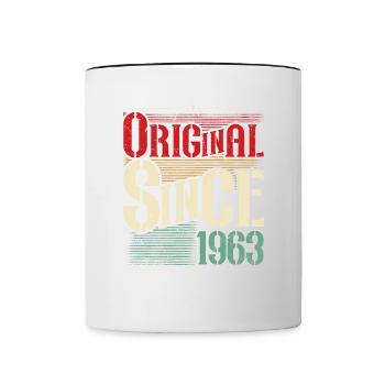 1963 Anniversaire Né En 1963 Rétro Vintage - Mug contrasté - blanc/noir - Devant