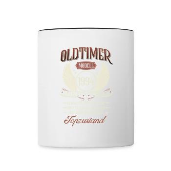 1994 Geboren Geburtstag Oldtimer - Tasse zweifarbig - Weiß/Schwarz - Vorne
