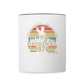 1979 Birthday Born In 1979 Retro Vintage - Contrasting Mug - white/black - Front