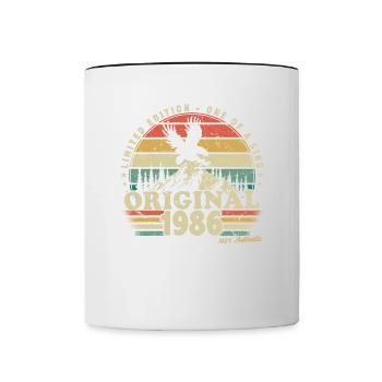1986 Anniversaire Né En 1986 Rétro Vintage - Mug contrasté - blanc/noir - Devant