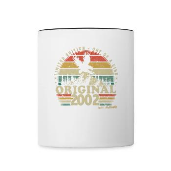 2002 Jahrgang Geburtstag Retro Vintage Geschenk - Tasse zweifarbig - Weiß/Schwarz - Vorne
