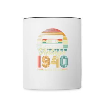 Anniversaire des années 1940 né dans les années 1940 rétro Vintage - Mug contrasté - blanc/noir - Devant