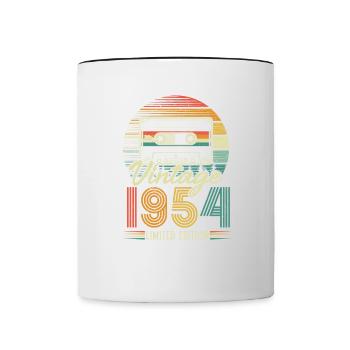 1954 Anniversaire Né En 1954 Rétro Vintage - Mug contrasté - blanc/noir - Devant