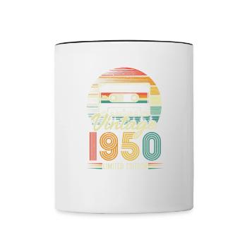 1950 Birthday born in 1950 Retro Vintage - Contrasting Mug - white/black - Front