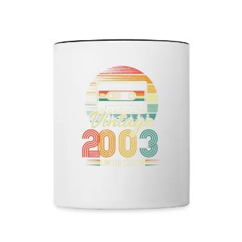 2003 Anniversaire Né En 2003 Rétro Millésime - Mug contrasté - blanc/noir - Devant