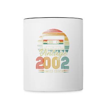 2002 Jahrgang Geburtstag Retro Vintage Geschenk - Tasse zweifarbig - Weiß/Schwarz - Vorne