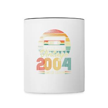 2004 Anniversaire Né En 2004 Rétro Millésime - Mug contrasté - blanc/noir - Devant