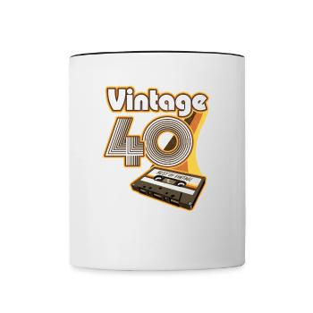 Anniversaire des années 1940 né dans les années 1940 rétro Vintage - Mug contrasté - blanc/noir - Devant