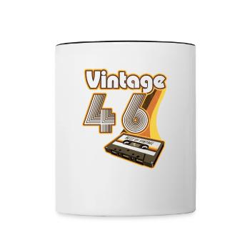 1946 Birthday Born In 1946 Retro Vintage - Contrasting Mug - white/black - Front
