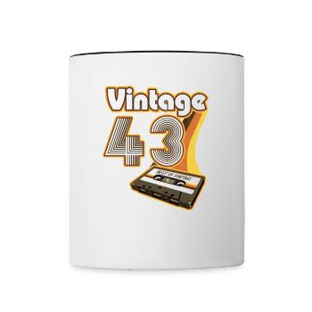 1943 Birthday Born In 1943 Retro Vintage - Contrasting Mug - white/black - Front