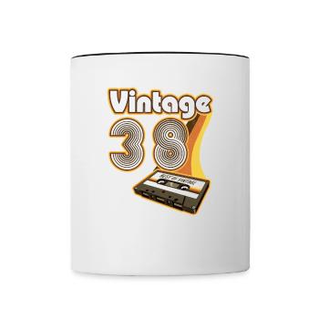 1938 Vintage Birthday Retro Vintage Gift - Contrasting Mug - white/black - Front