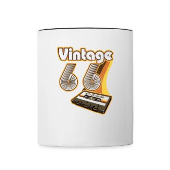 Geboren 1966 1966 Geburtstag geschenk Jahrgang - Tasse zweifarbig - Weiß/Schwarz - Vorne