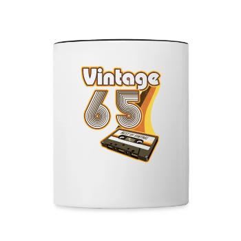 1965 Anniversaire né en 1965 Rétro Vintage - Mug contrasté - blanc/noir - Devant
