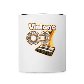 2003 Anniversaire Né En 2003 Rétro Millésime - Mug contrasté - blanc/noir - Devant