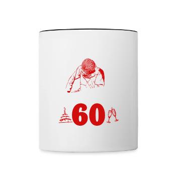 60. Geburtstag Mann Geschenk lustig Geburtstag 60 - Tasse zweifarbig - Weiß/Schwarz - Vorne