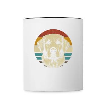 Golden Retriever dog retro motif Labbi funny - Contrasting Mug - white/black - Front