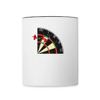 Funny Dart Saying Dartboard Dart Gift - Contrasting Mug - white/black - Front