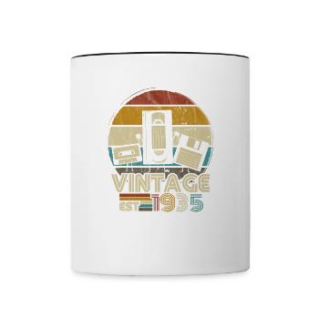 Vintage 1935 Geburtstag Retro Geschenk - Tasse zweifarbig - Weiß/Schwarz - Vorne
