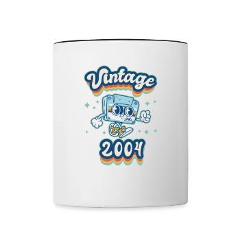 2004 Anniversaire Né En 2004 Rétro Millésime - Mug contrasté - blanc/noir - Devant